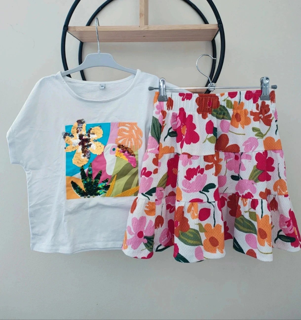 10 ans ensemble été Teeshirt et jupe